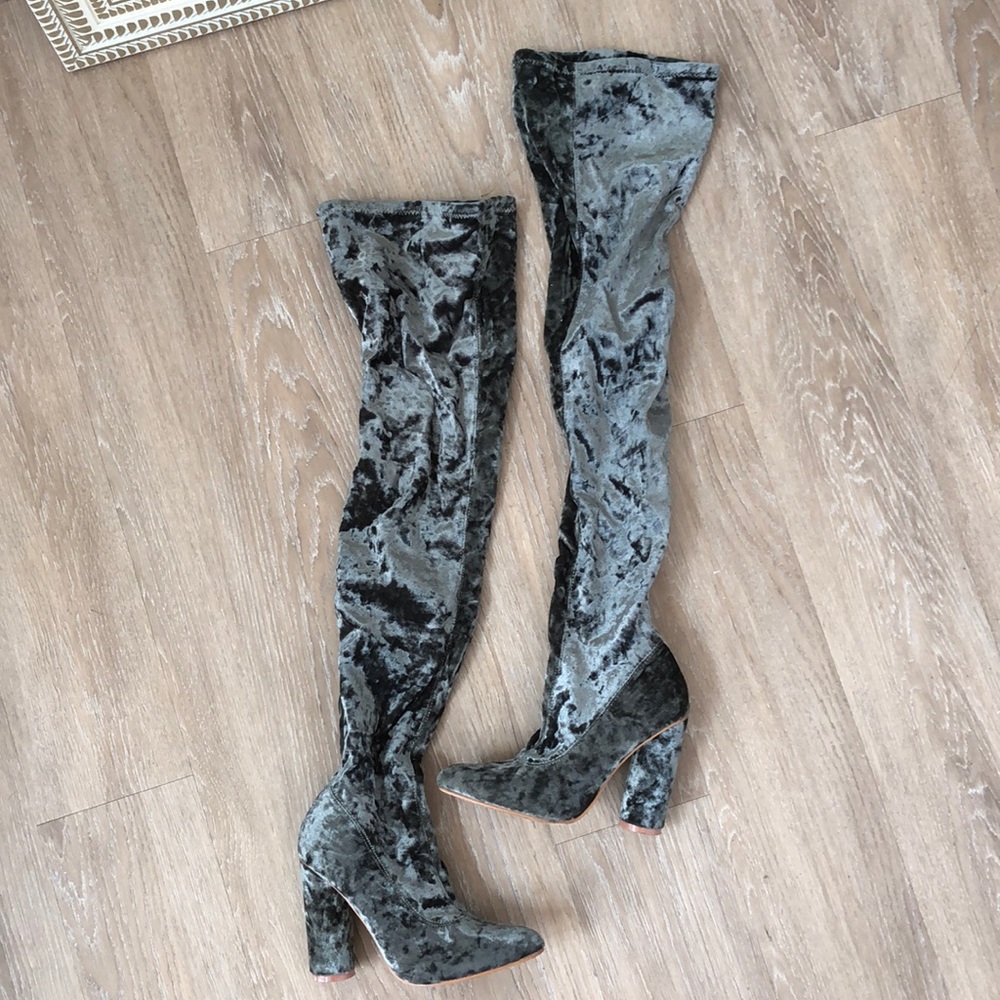 Velvet Green Tall Boots